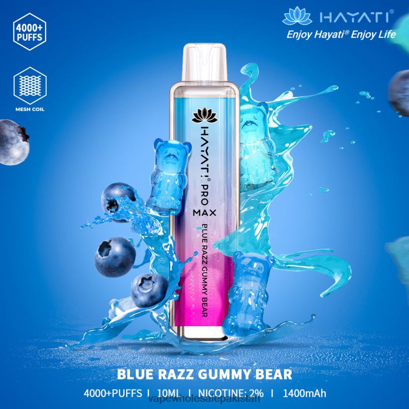 Vape Companies In Pakistan Blue Razz Gummy Bear D42RL183 Hayati Pro Max 4000