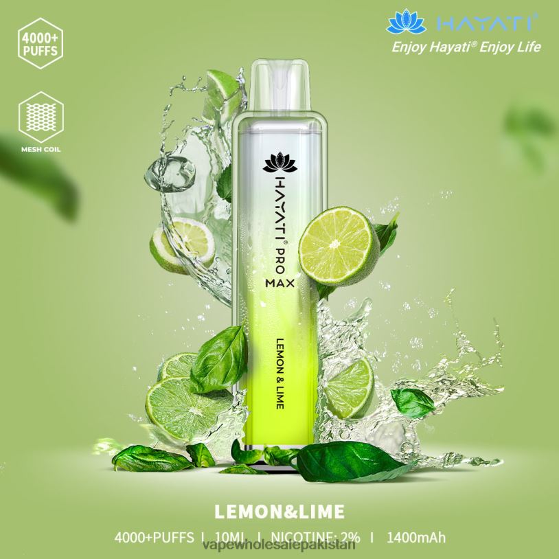 Vape Companies In Pakistan Lemon & Lime D42RL163 Hayati Pro Max 4000