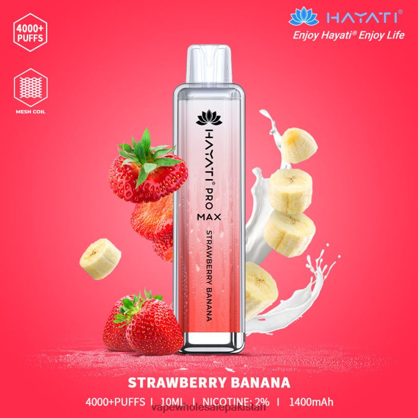 Vape Companies In Pakistan Strawberry Banana D42RL193 Hayati Pro Max 4000