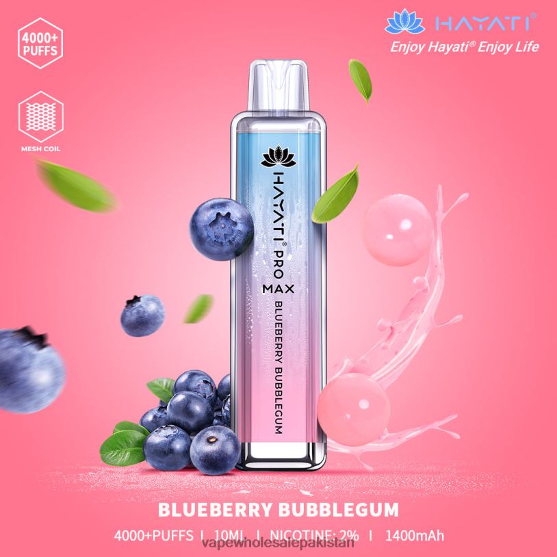 Vape Wholesale Pakistan Blueberry Bubblegum D42RL191 Hayati Pro Max 4000
