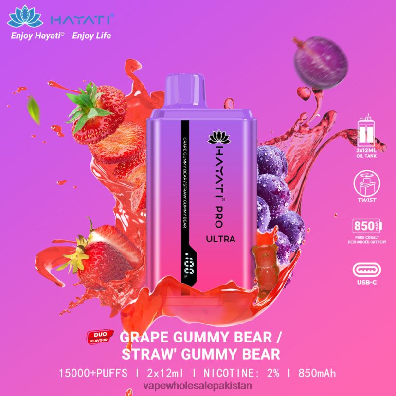 E Cig Wholesale Grape Gummy Bear/Strawberry Gummy Bear D42RL226 Hayati Pro Ultra