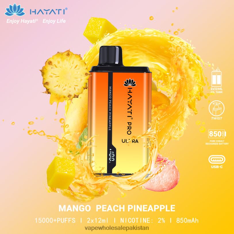 E Cigarettes Wholesale Suppliers Mango Peach Pineapple D42RL209 Hayati Pro Ultra