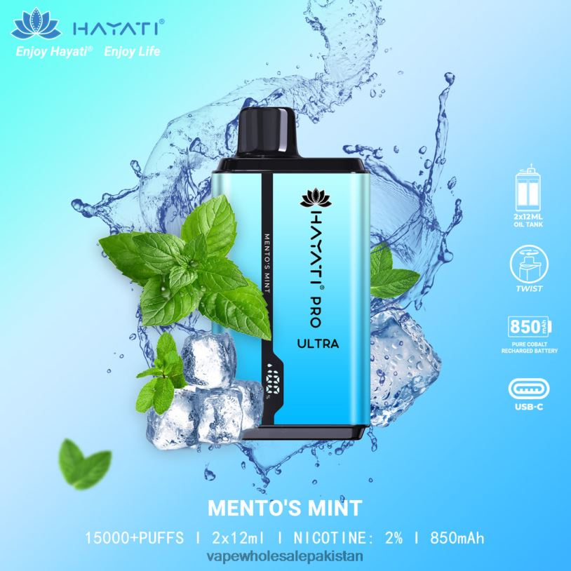 Vape Wholesale Pakistan Mento'S Mint D42RL211 Hayati Pro Ultra