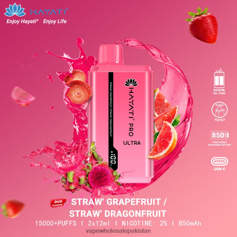 Vape Wholesale Pakistan Strawberry Grapefruit/Strawberry Dragonfruit D42RL231 Hayati Pro Ultra