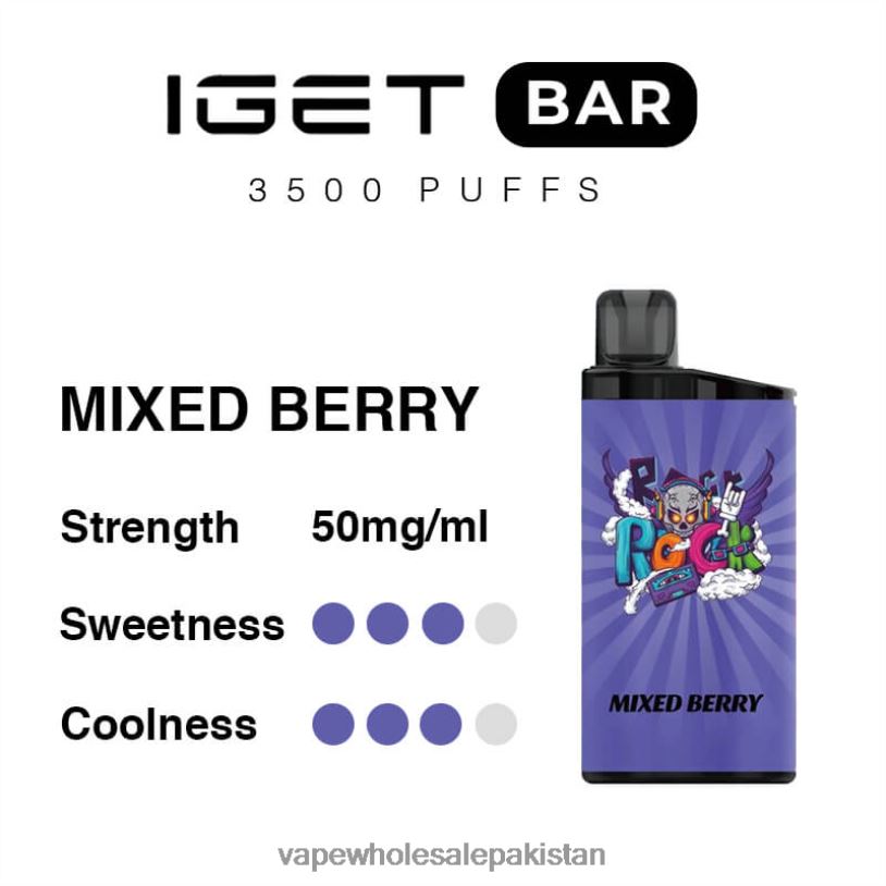Cheapest Vape Wholesale Mixed Berry D42RL94 IGET BAR 3500 5% NICOTINE