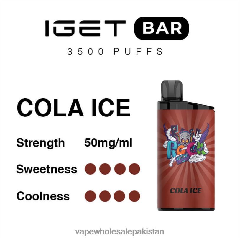 E Cig Wholesale Cola Ice D42RL96 IGET BAR 3500 5% NICOTINE
