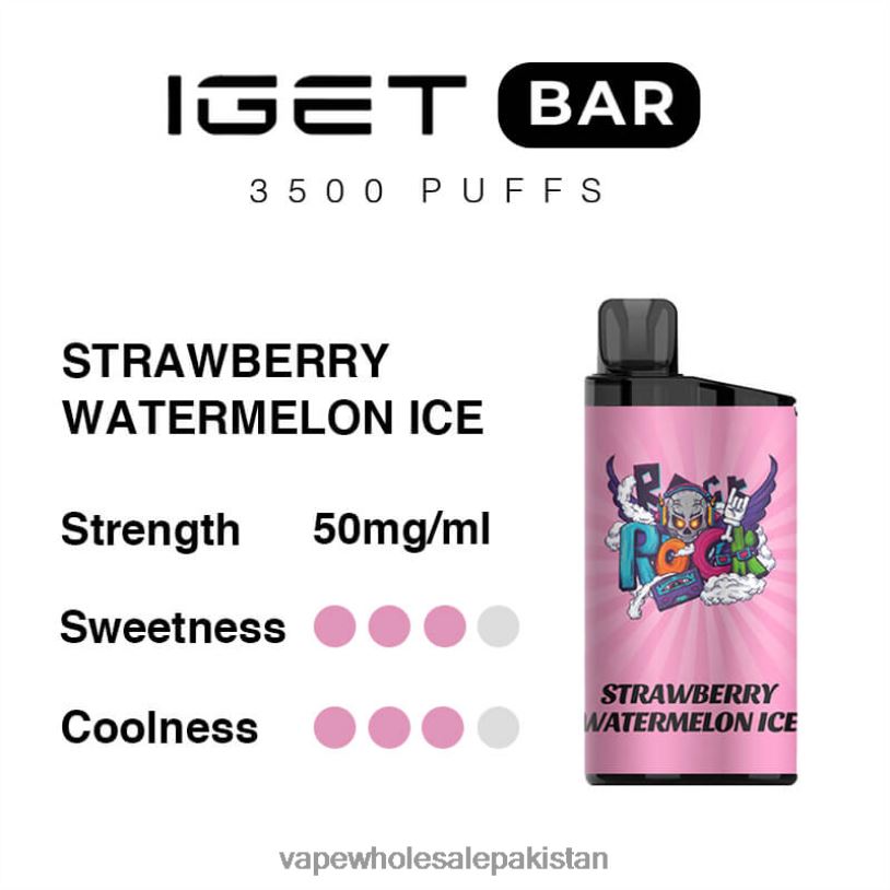 E Cigarettes Wholesale Suppliers Strawberry Watermelon Ice D42RL89 IGET BAR 3500 5% NICOTINE