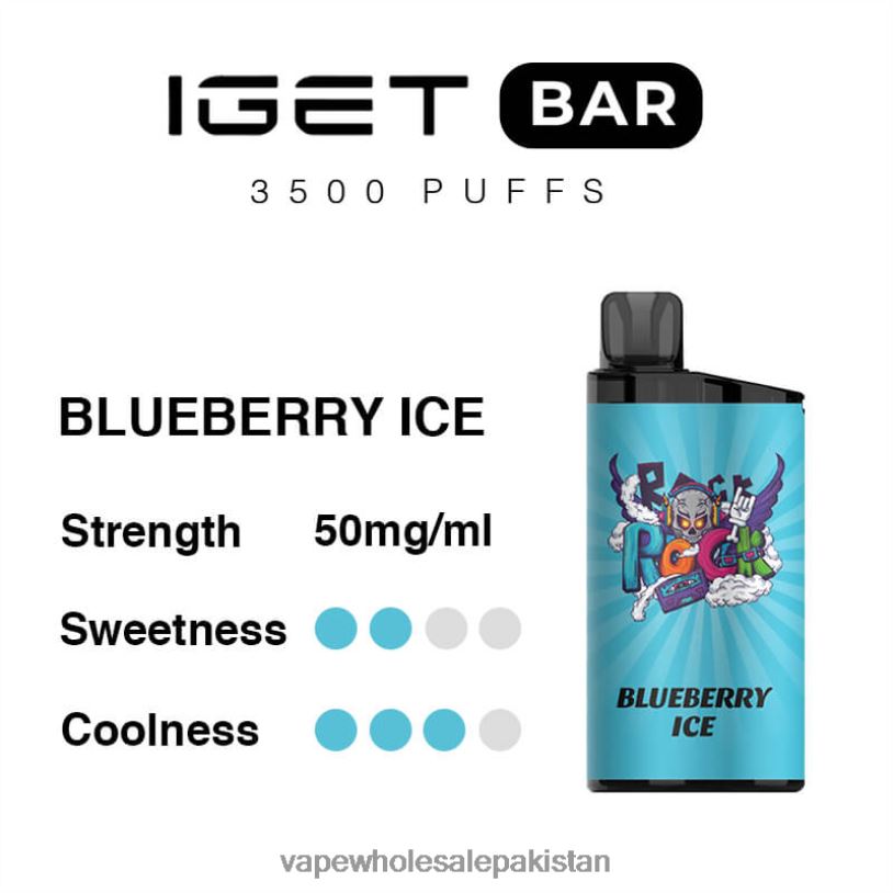Electronic Cigarette Wholesale Supplier Blueberry Ice D42RL98 IGET BAR 3500 5% NICOTINE