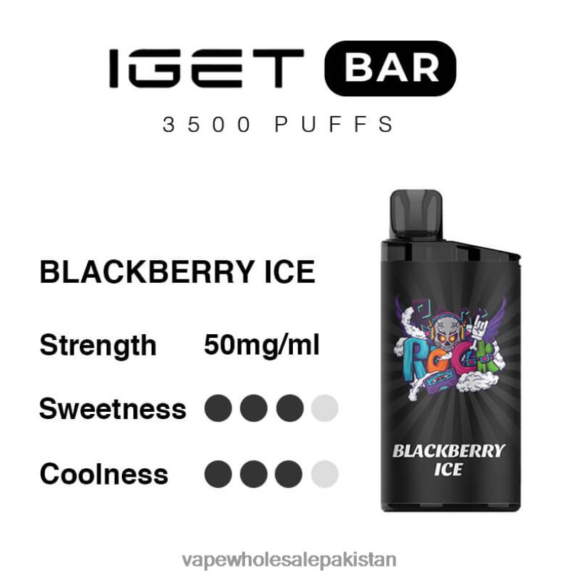 Vape Wholesale Pakistan Blackberry Ice D42RL91 IGET BAR 3500 5% NICOTINE