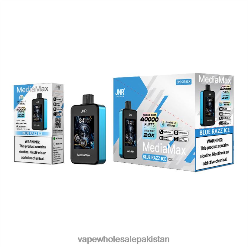 JNR MediaMax 40k Puff Blue Razz Ice TTB2TD21 Vape Wholesale Pakistan