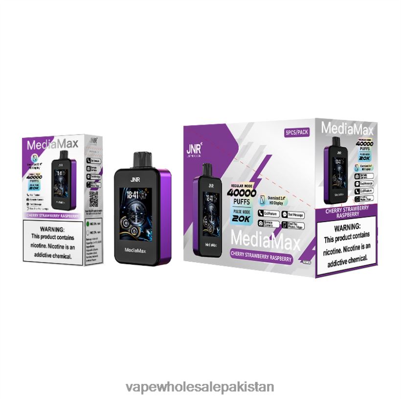 JNR MediaMax 40k Puff Cherry strawberry raspberry TTB2TD14 Cheapest Vape Wholesale