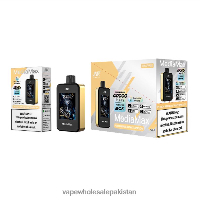JNR MediaMax 40k Puff Peach Mango Watermelon TTB2TD15 E Cigarette Wholesale