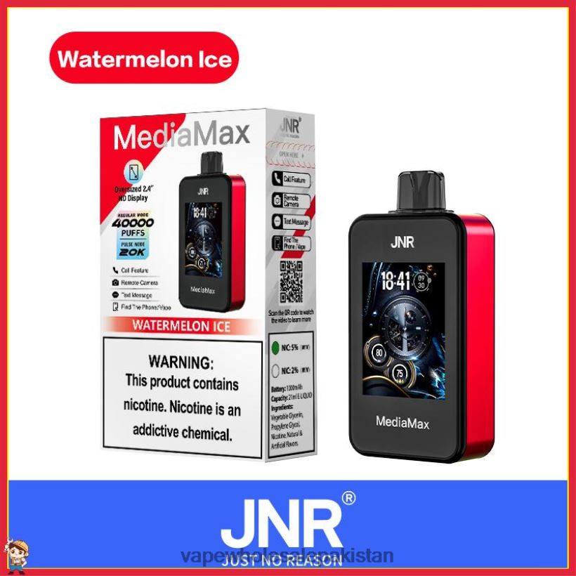 JNR MediaMax 40k Puff Watermelon Ice TTB2TD18 Electronic Cigarette Wholesale Supplier