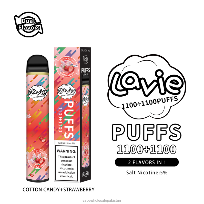 LAVIE BAR Switch 2200 Puffs HLND2293 | Vape Companies In Pakistan Cotton Candy/Strawberry