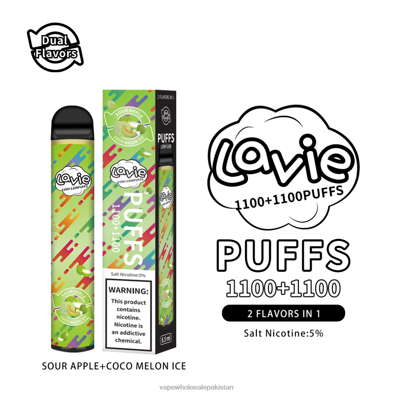 LAVIE BAR Switch 2200 Puffs HLND2297 | Electronic Cigarette Wholesale Sour Apple/Coco Melon Ice