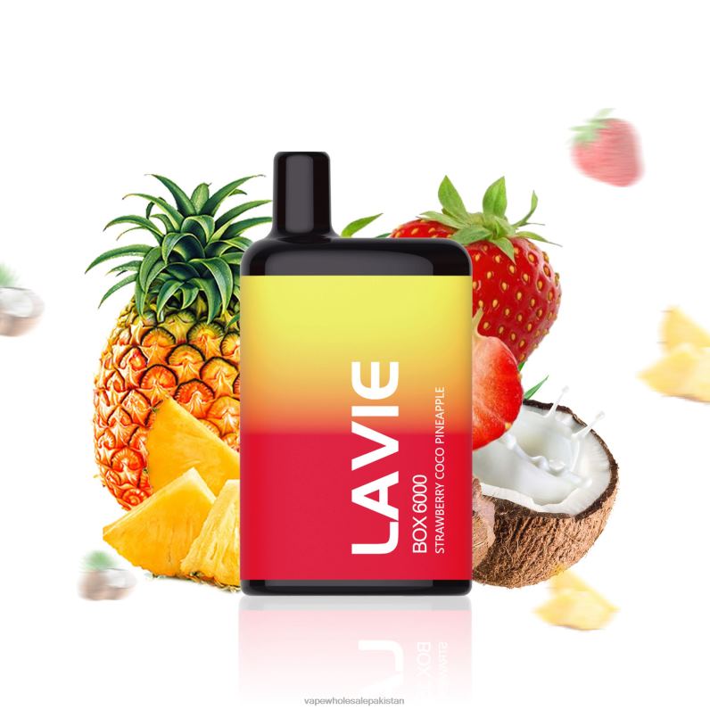 LAVIE BOX 6000 Puffs HLND2205 | E Cigarette Wholesale Strawberry Coco Pineapple
