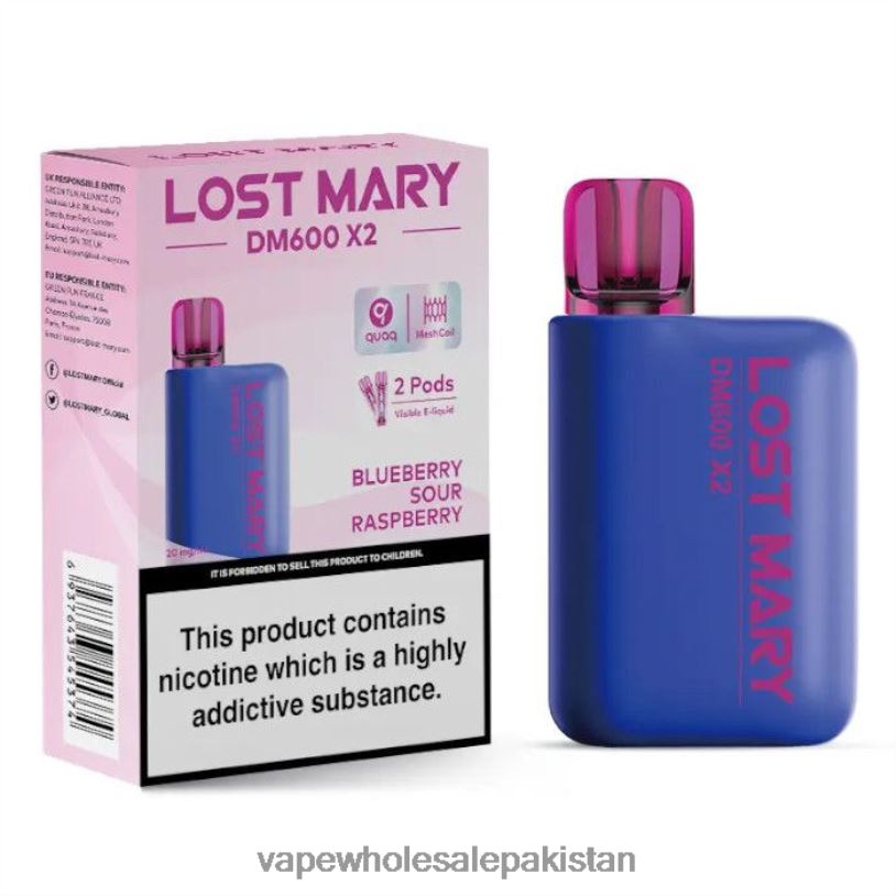 E Cigarettes Wholesale Suppliers Blueberry Sour Raspberry D42RL469 LOST MARY DM600 X2
