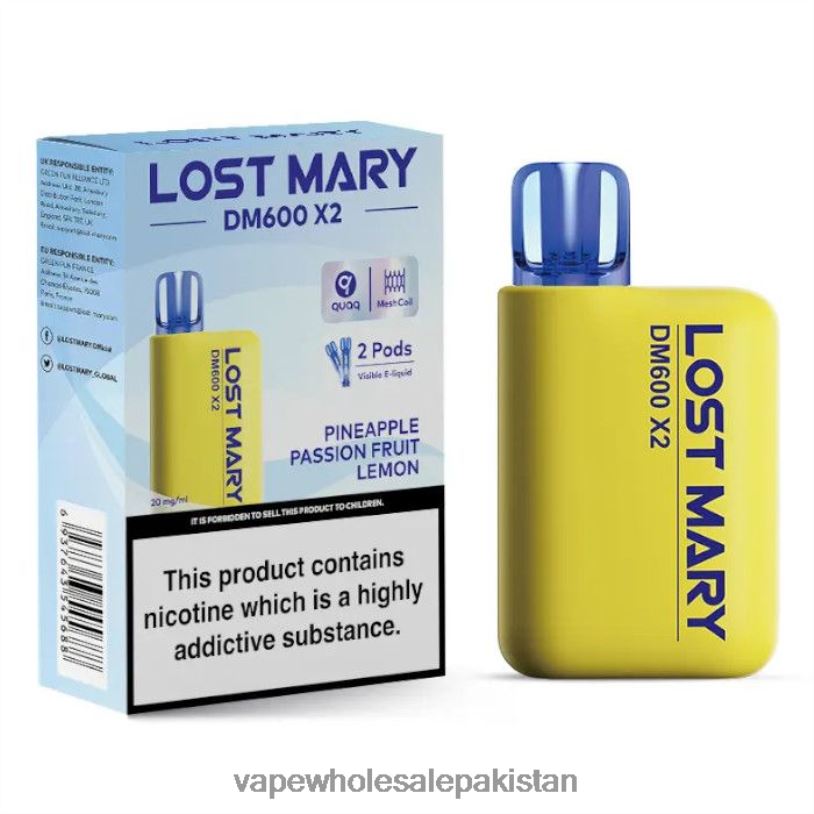 Electronic Cigarette Wholesale Supplier Pineapple Passion Fruit Lemon D42RL478 LOST MARY DM600 X2