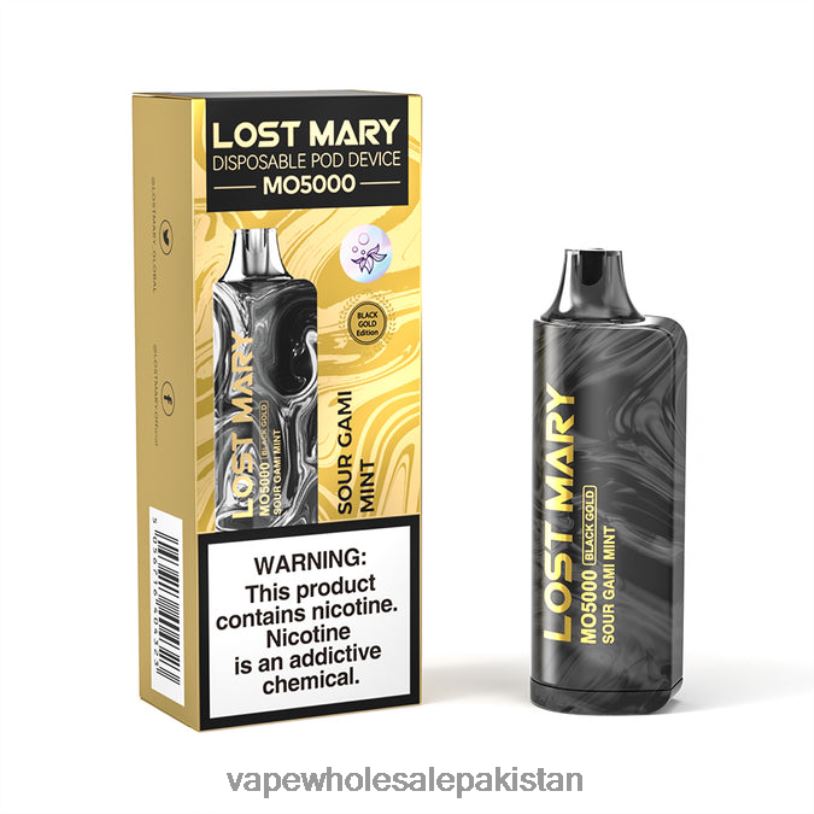 E Cig Wholesale Sour Gami Mint D42RL346 LOST MARY MO5000 Black Gold 10mL