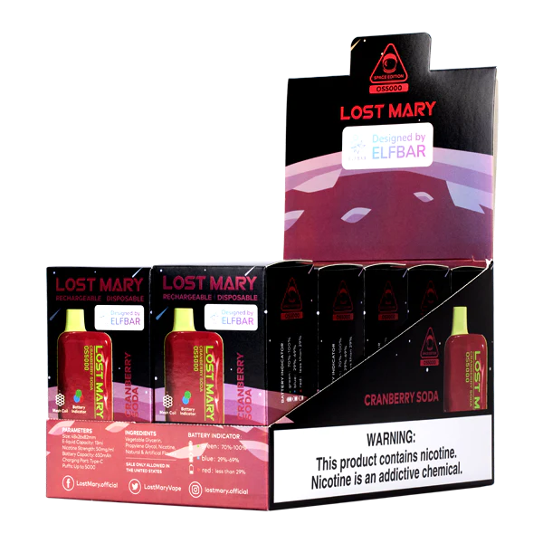 E Cigarettes Wholesale Suppliers Cranberry Soda D42RL109 LOST MARY OS5000