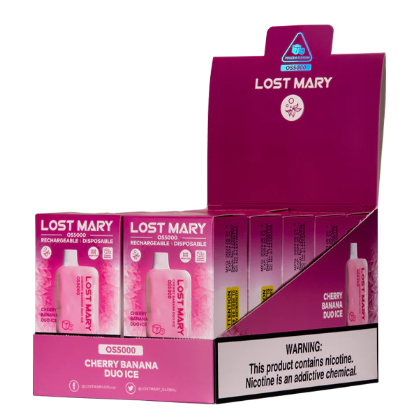 Electronic Cigarette Wholesale Supplier Cherry Banana Duo Ice D42RL108 LOST MARY OS5000