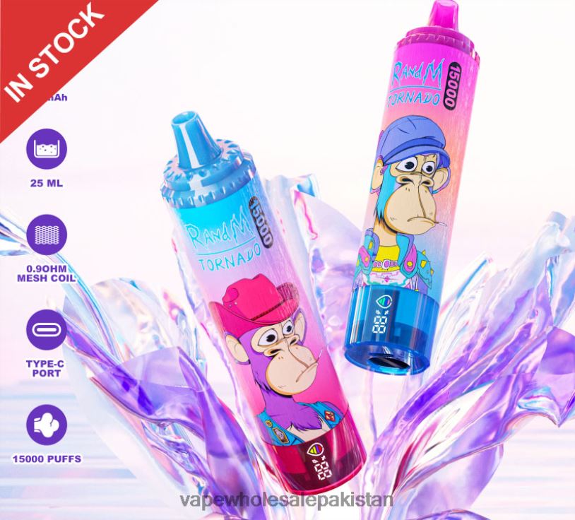 Vape Companies In Pakistan Disposable D42RL3 RandM Tornado 15000 5%
