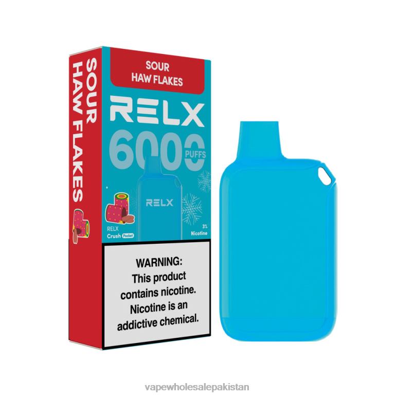 E Cig Wholesale 8F68616 - Sour Haw Flakes RELX Crush Pocket 6000 Icy