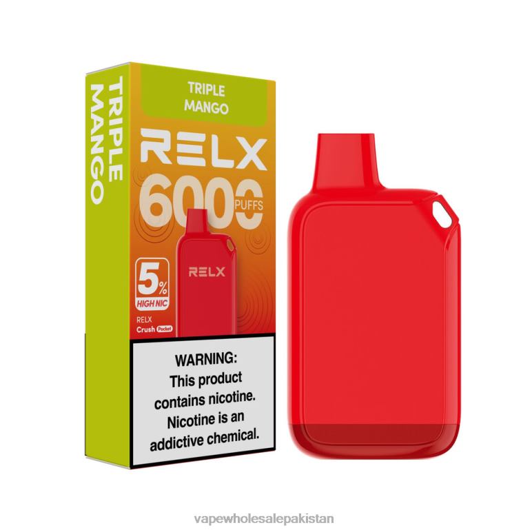E Cig Wholesale 8F68626 - Triple Mango RELX Crush Pocket 6000 5% High Nic