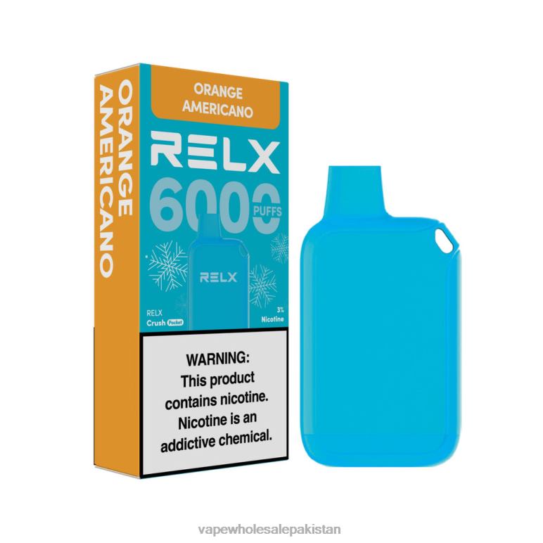 E Cigarette Wholesale 8F68615 - Orange Americano RELX Crush Pocket 6000 Icy