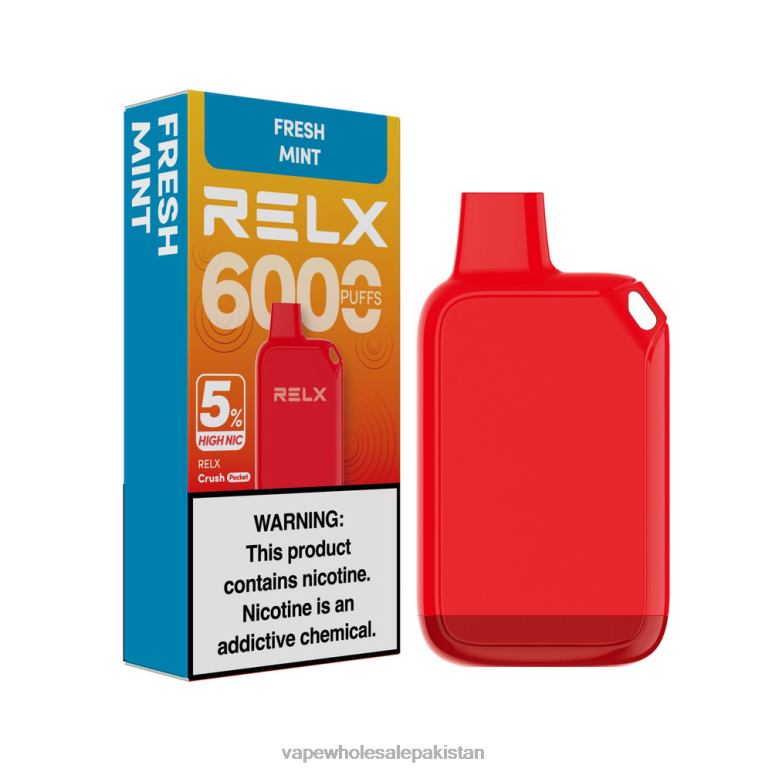 E Cigarettes Wholesale Suppliers 8F68629 - Fresh Mint RELX Crush Pocket 6000 5% High Nic