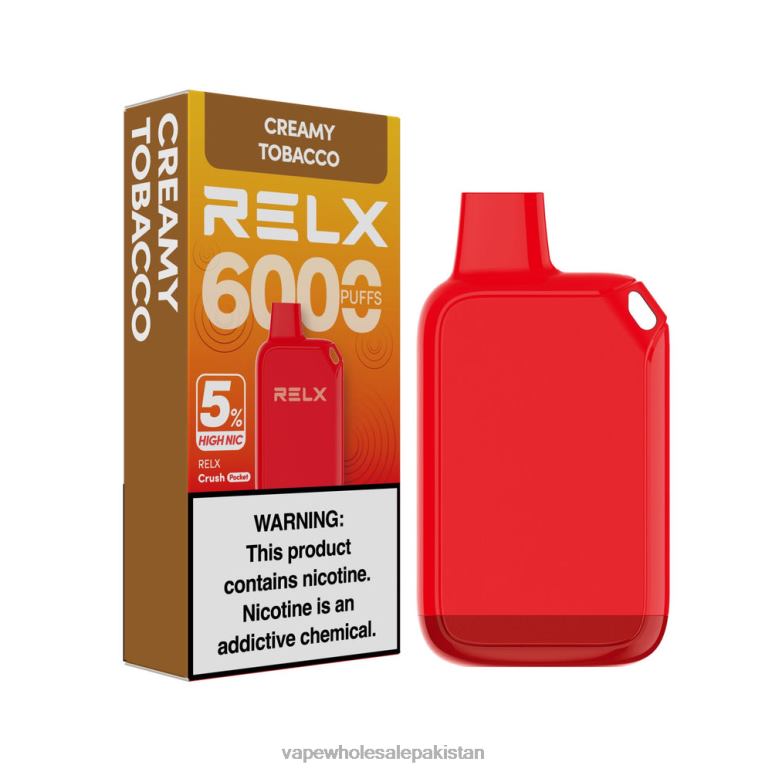 Electronic Cigarette Wholesale Supplier 8F68628 - Creamy Tobacco RELX Crush Pocket 6000 5% High Nic