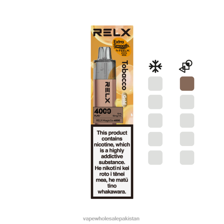 Vape Wholesale Prices 8F6862 - Tobacco (Gold) RELX MagicGo 4000 Disposable Vape