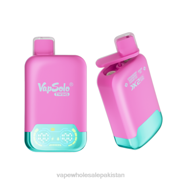 Vape Wholesale Pakistan 284D127 Vapsolo TWINS Disposable Vape Strawberry Raspberry Cherry Ice & Grape Ice