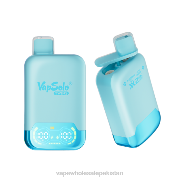 Vape Wholesale Prices 284D121 Vapsolo TWINS Disposable Vape Blueberry Ice & Fizzy Cherry
