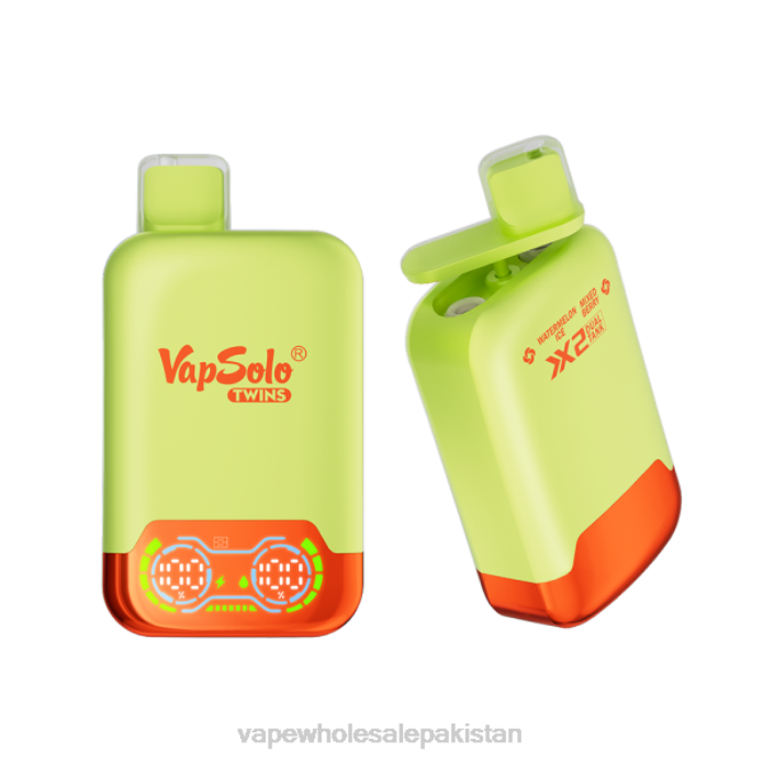 Vape Wholesale Prices 284D128 Vapsolo TWINS Disposable Vape Watermelon Ice & Mixed Berry