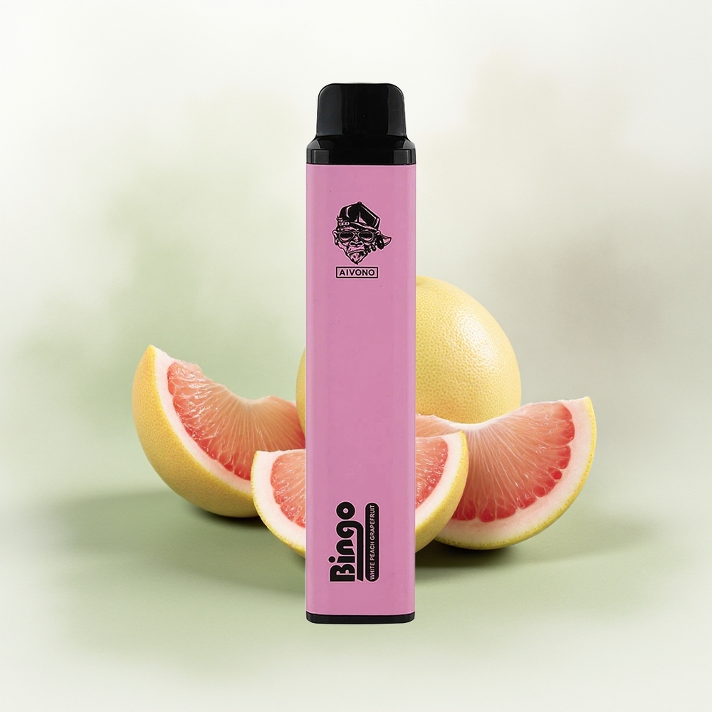 Wholesale Pakistan Aivono Aim Bingo 4000 Puffs Disposable Vape White Peach Grappefruit 0%,2%,5% Nicotine