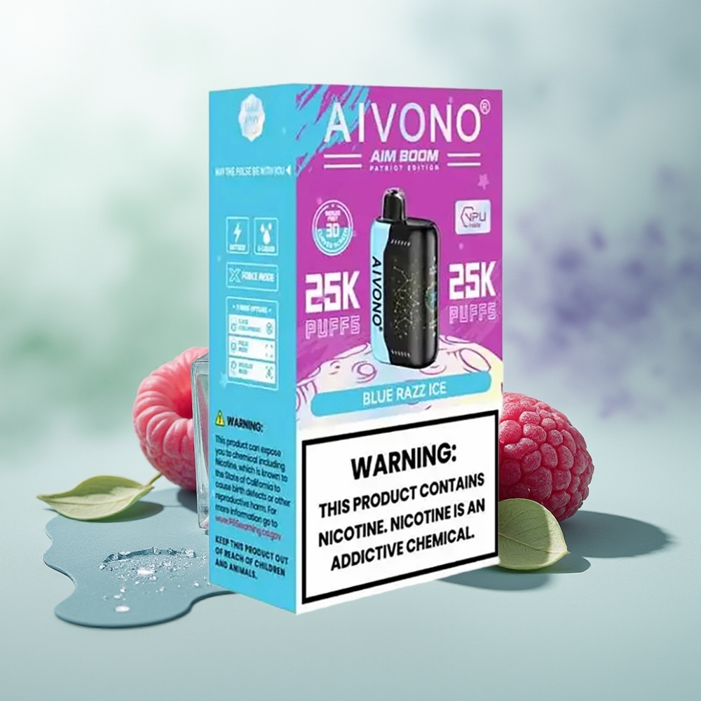 Wholesale Pakistan Aivono Aim Boom 25000 Puffs Disposable Vape Blue Razz Ice 0%,2%,3%,5% Nicotine