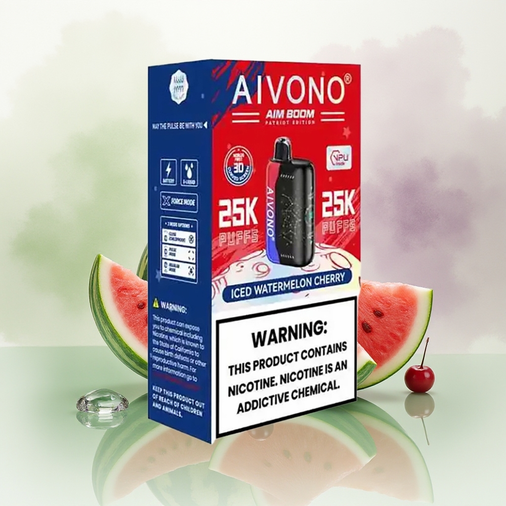 Wholesale Pakistan Aivono Aim Boom 25000 Puffs Disposable Vape Iced Watermelon Cherry 0%,2%,3%,5% Nicotine