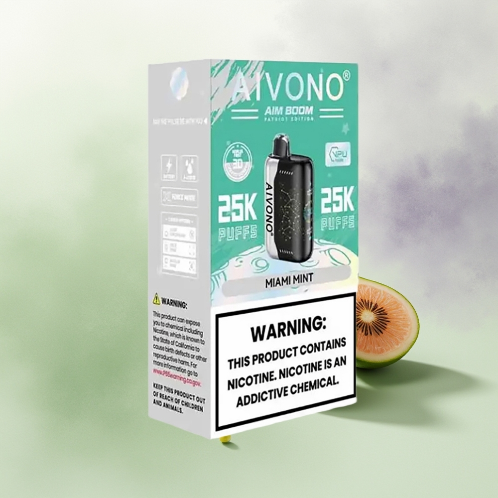 Wholesale Pakistan Aivono Aim Boom 25000 Puffs Disposable Vape Miami Mint 0%,2%,3%,5% Nicotine