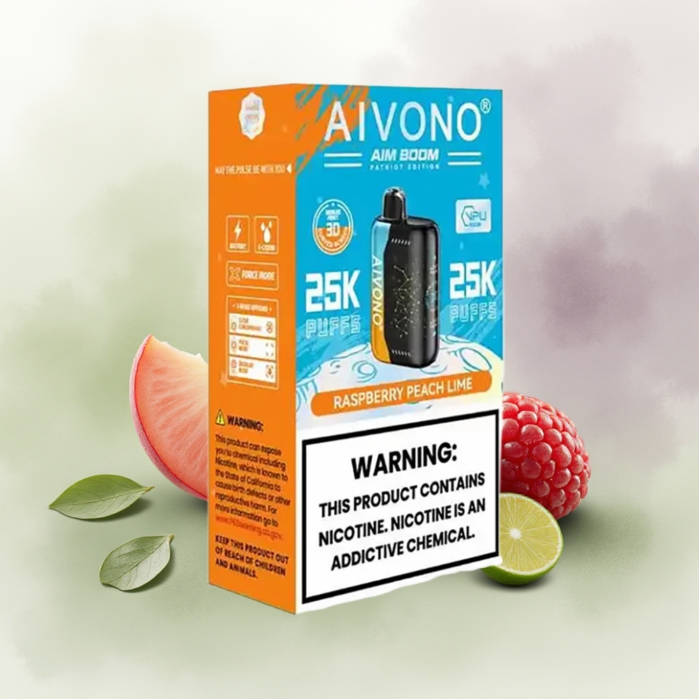 Wholesale Pakistan Aivono Aim Boom 25000 Puffs Disposable Vape Raspberry Peach Lime 0%,2%,3%,5% Nicotine