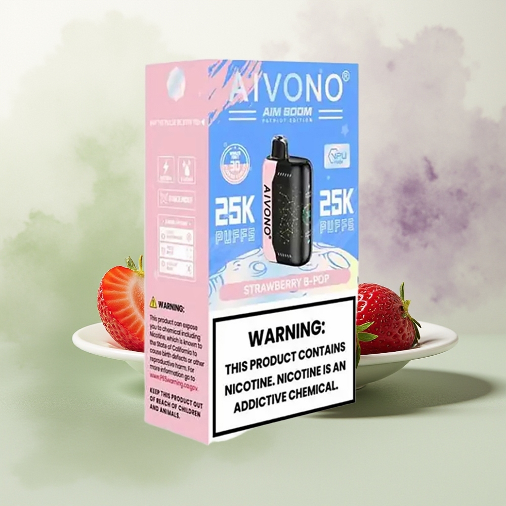 Wholesale Pakistan Aivono Aim Boom 25000 Puffs Disposable Vape Strawberry B Pop 0%,2%,3%,5% Nicotine