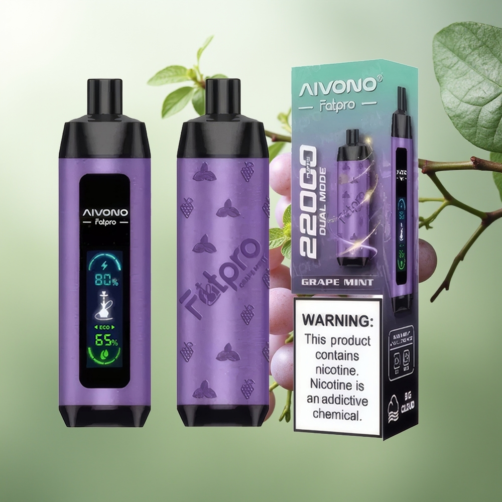 Wholesale Pakistan Aivono Aim Fatpro 22000 Puffs Disposable Vape Grape Mint 0%,2%,3%,5% Nicotine