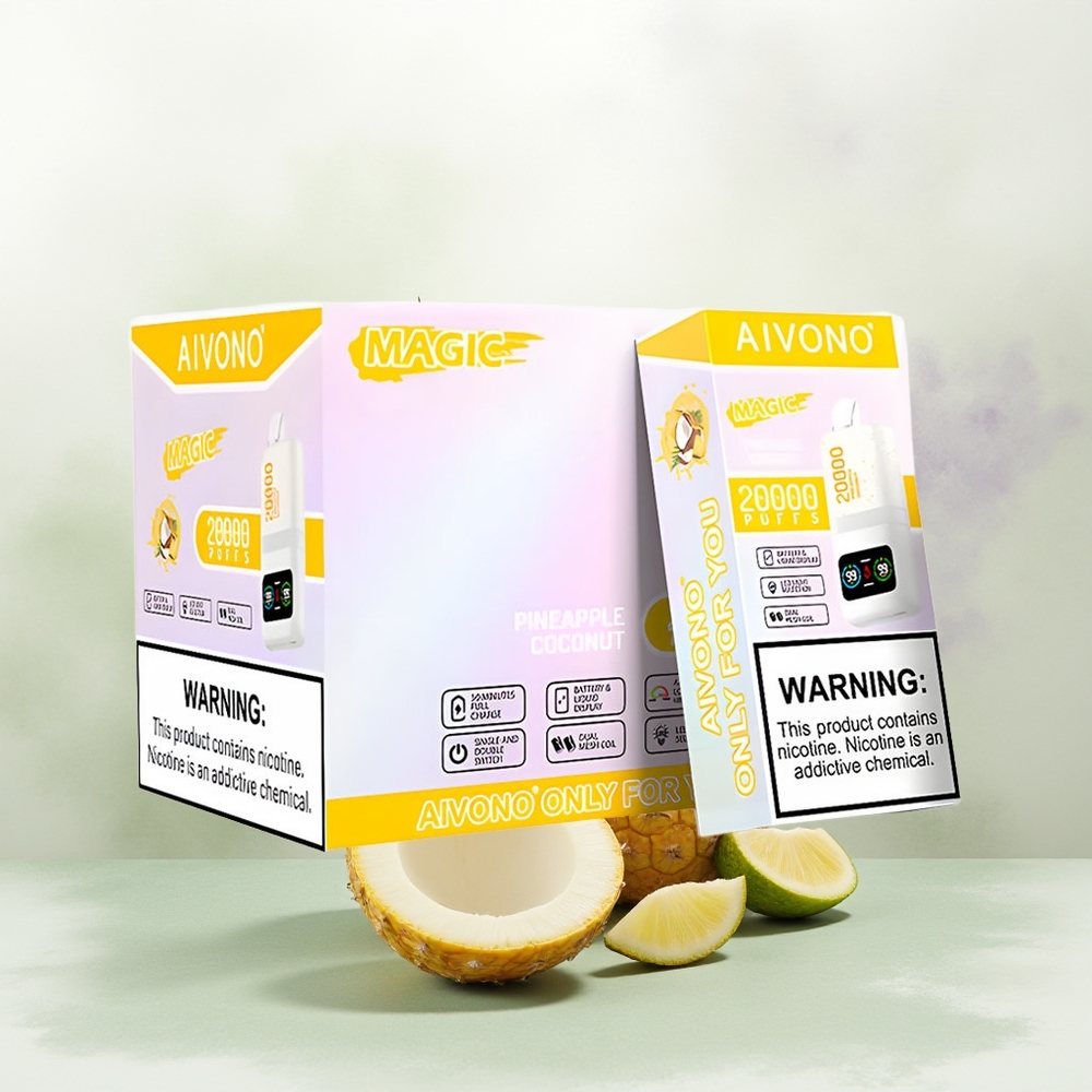 Wholesale Pakistan Aivono Aim Magic 20000 Puffs Disposable Vape Pineapple Coconut 0%,2%,3%,5% Nicotine