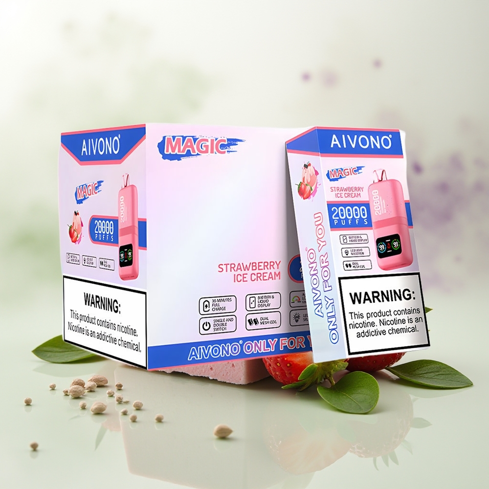 Wholesale Pakistan Aivono Aim Magic 20000 Puffs Disposable Vape Strawberry Ice Cream 0%,2%,3%,5% Nicotine