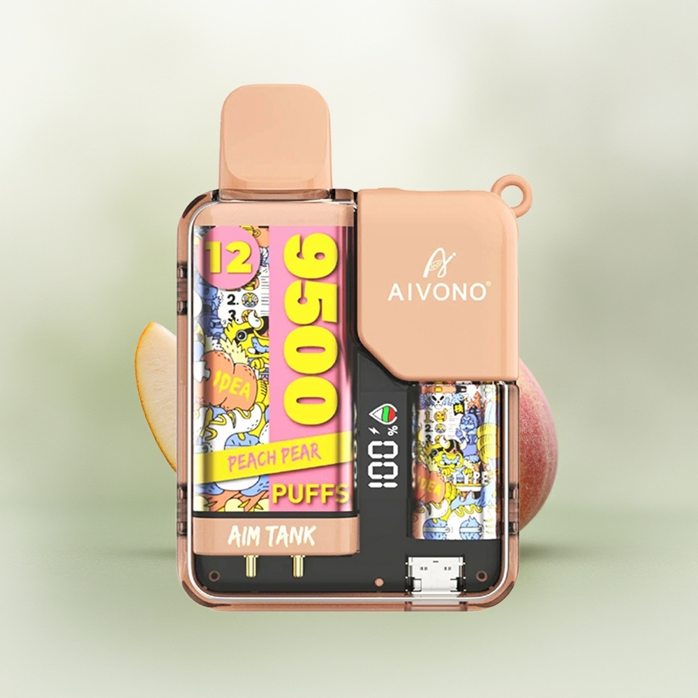 Wholesale Pakistan Aivono Aim Tank 9500 Puffs Disposable Vape Peach Pear 0%,2%,3%,5% Nicotine