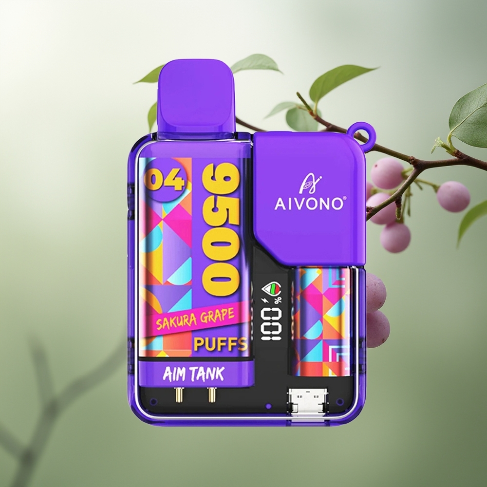 Wholesale Pakistan Aivono Aim Tank 9500 Puffs Disposable Vape Sakura Grape 0%,2%,3%,5% Nicotine