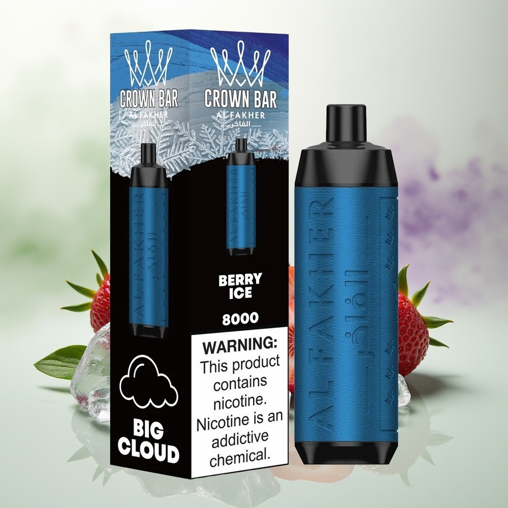 Wholesale Pakistan Al Fakher Crown Bar 8000 Crystal Disposable Vape Berry Ice 5mg/ml Nicotine