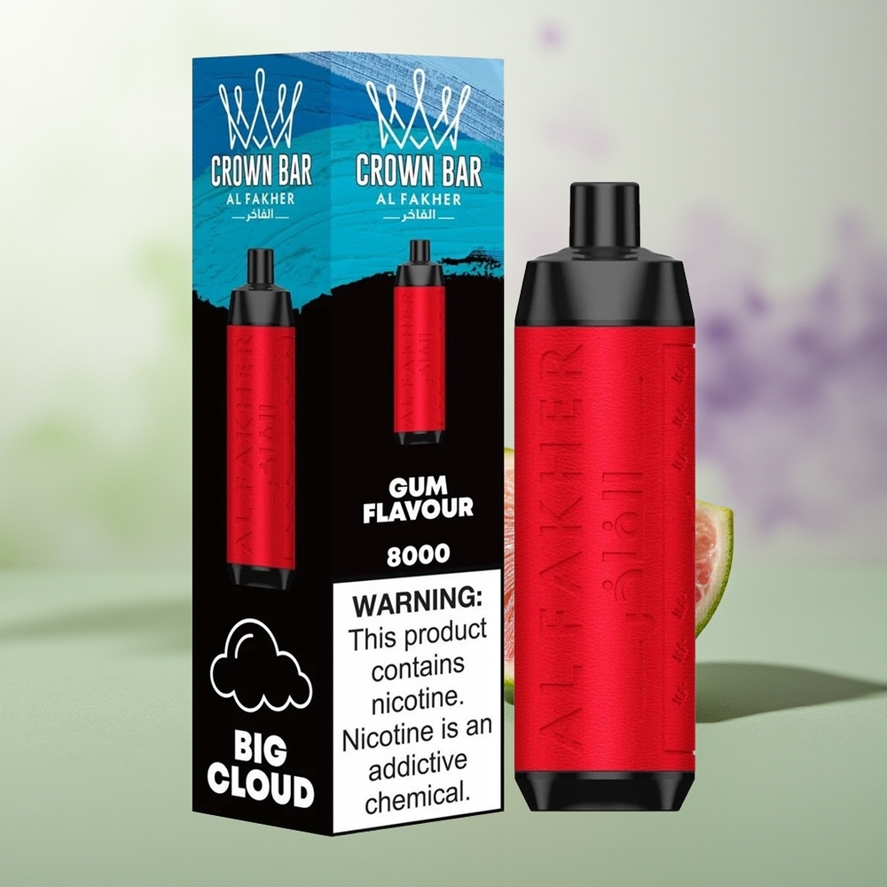 Wholesale Pakistan Al Fakher Crown Bar 8000 Crystal Disposable Vape Gum Flavour 5mg/ml Nicotine