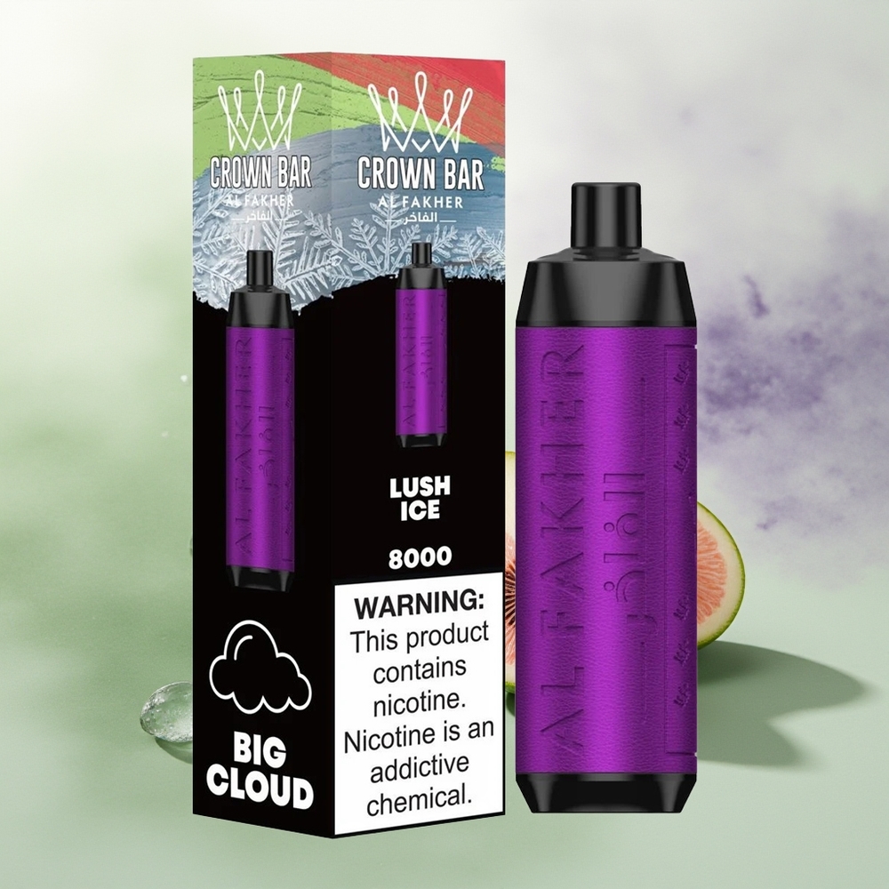 Wholesale Pakistan Al Fakher Crown Bar 8000 Crystal Disposable Vape Ice Lush 5mg/ml Nicotine