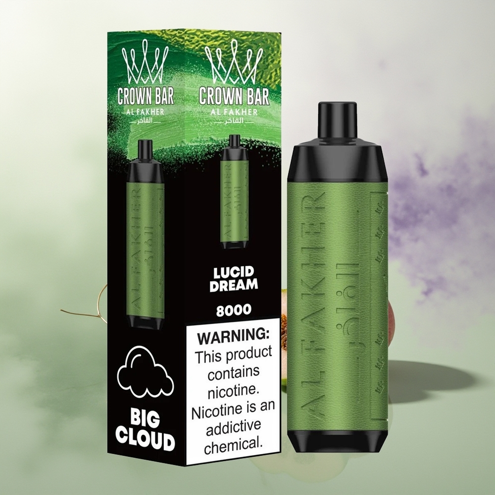 Wholesale Pakistan Al Fakher Crown Bar 8000 Crystal Disposable Vape Lucid Dream 5mg/ml Nicotine